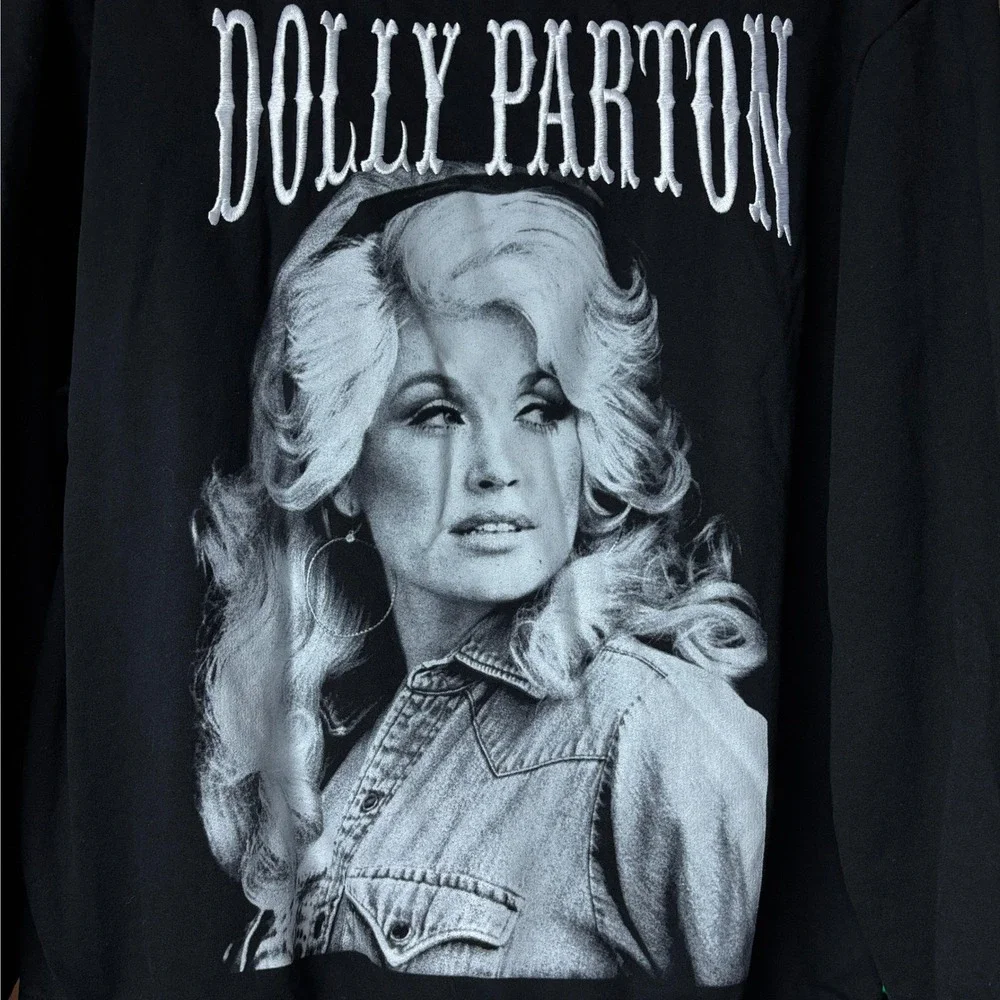 Dolly Parton Licensed Men's size Extra Large Black Crew Neck Sweater Country - Picture 2 of 7